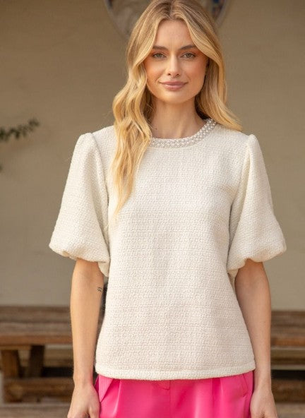 Polished with Pearls Top