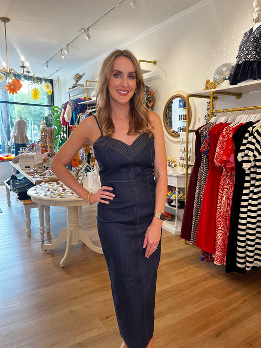 Dark Denim Midi Dress