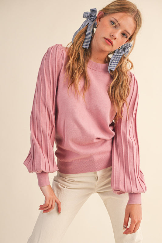 Victoria Sweater in Dusty Pink Clover