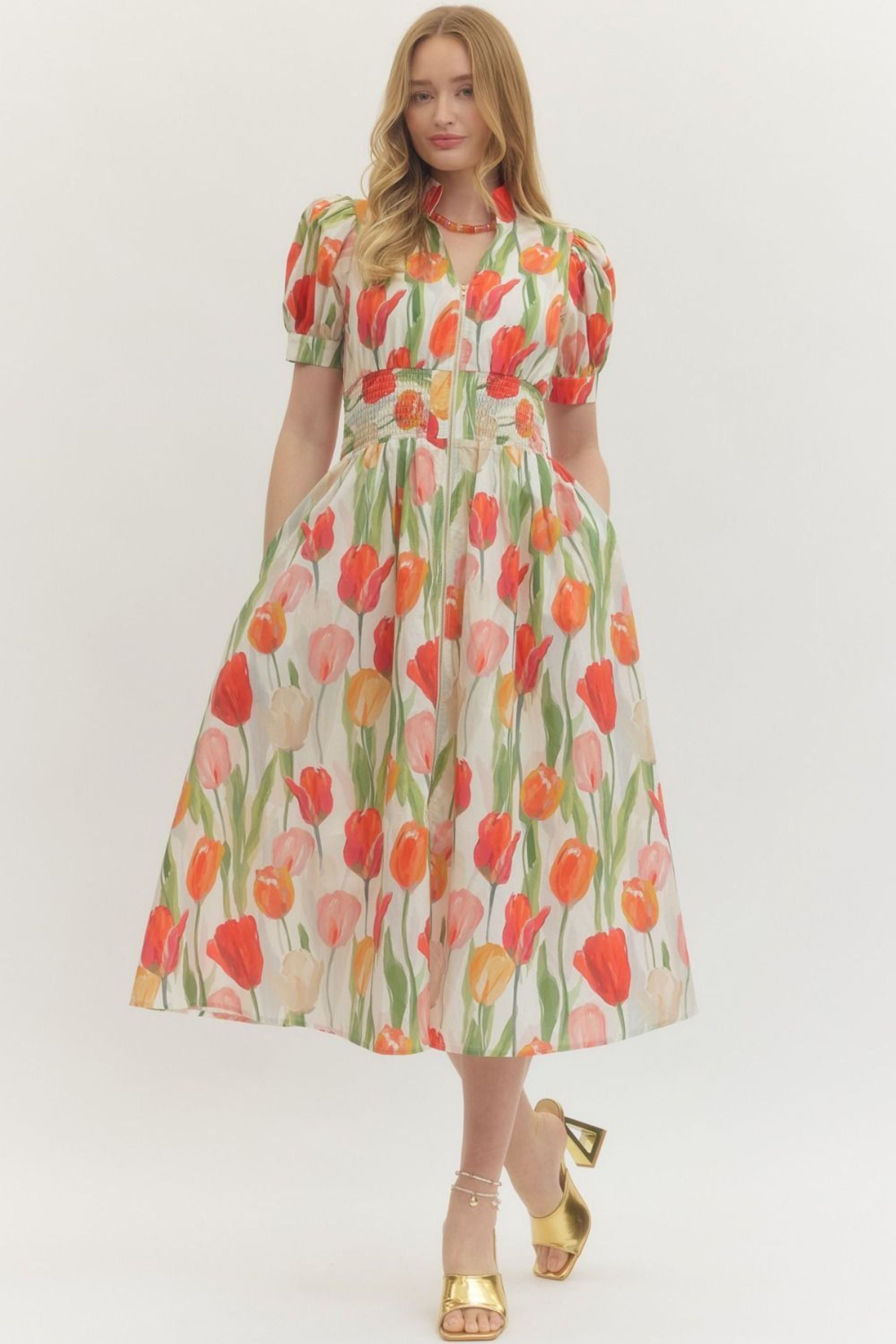 Harvest Tulip Midi Dress - Surprise Lily