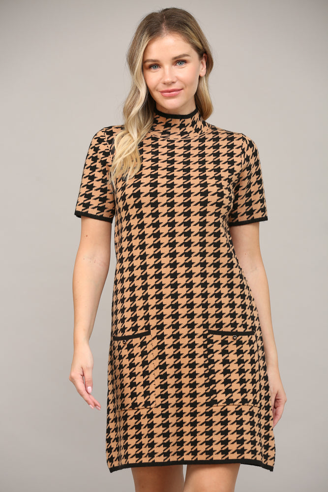 Harper Houndstooth Dress - Dress - Mini - Surprise Lily