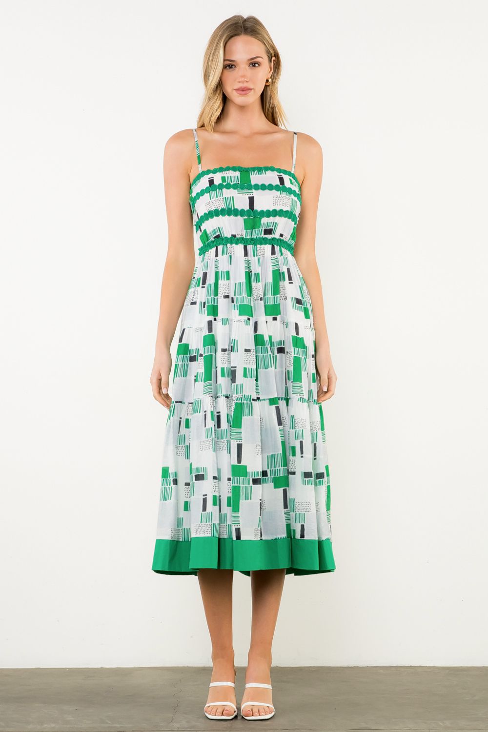 Geometric Dress in Green