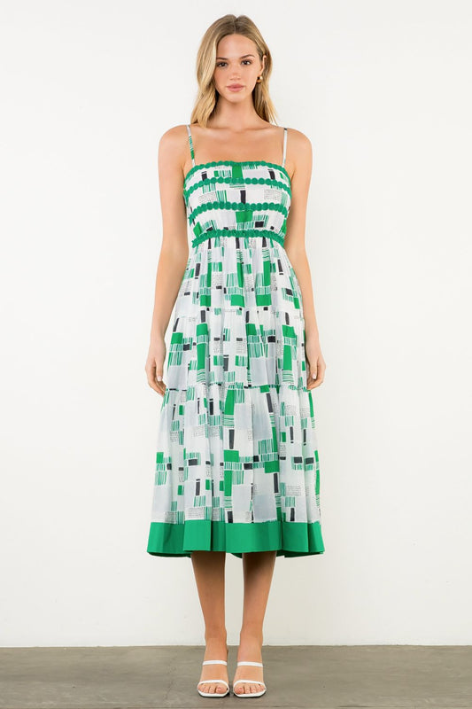 Geometric Dress in Green