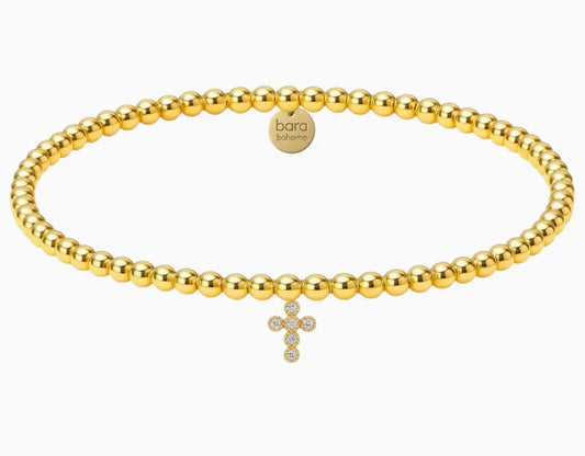  ​14k gold filled beaded bracelet, waterproof and hypoallergenic, stackable jewelry for women