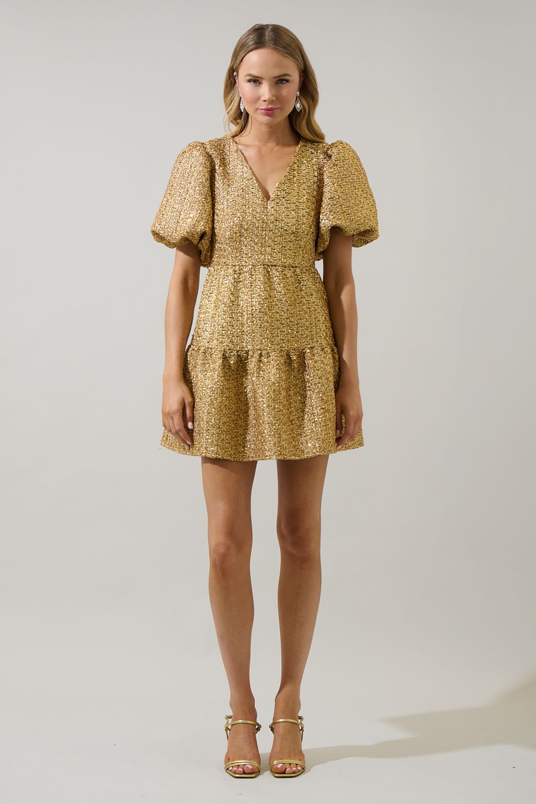 Gold Tweed Dress
