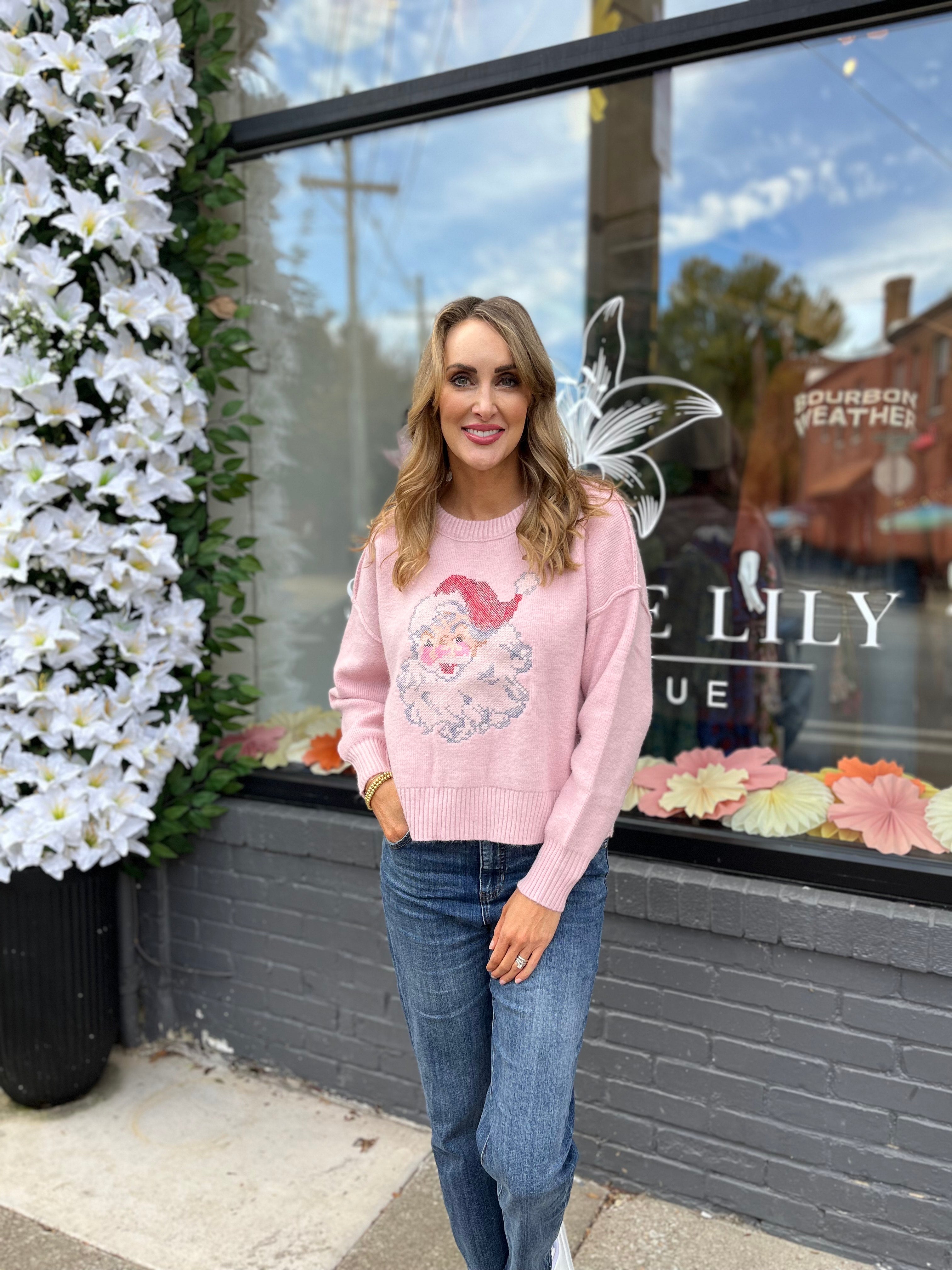 Pink Santa Sweater