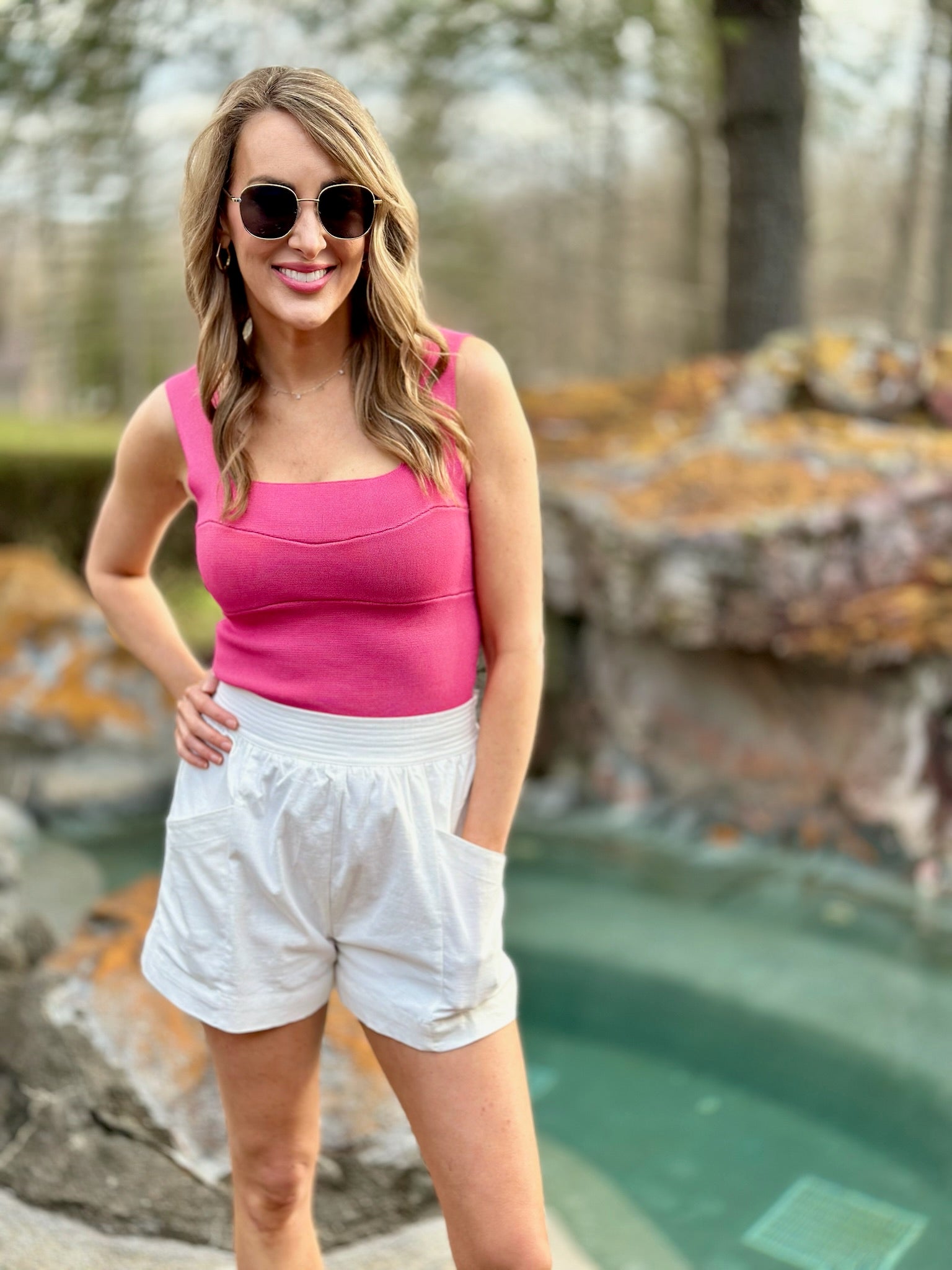 White Shorts with Stretch