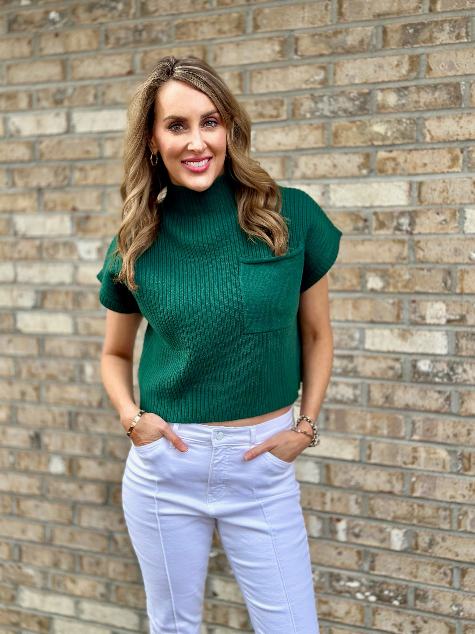 Becca Basic in Green - Top - Short Sleeve - Surprise Lily