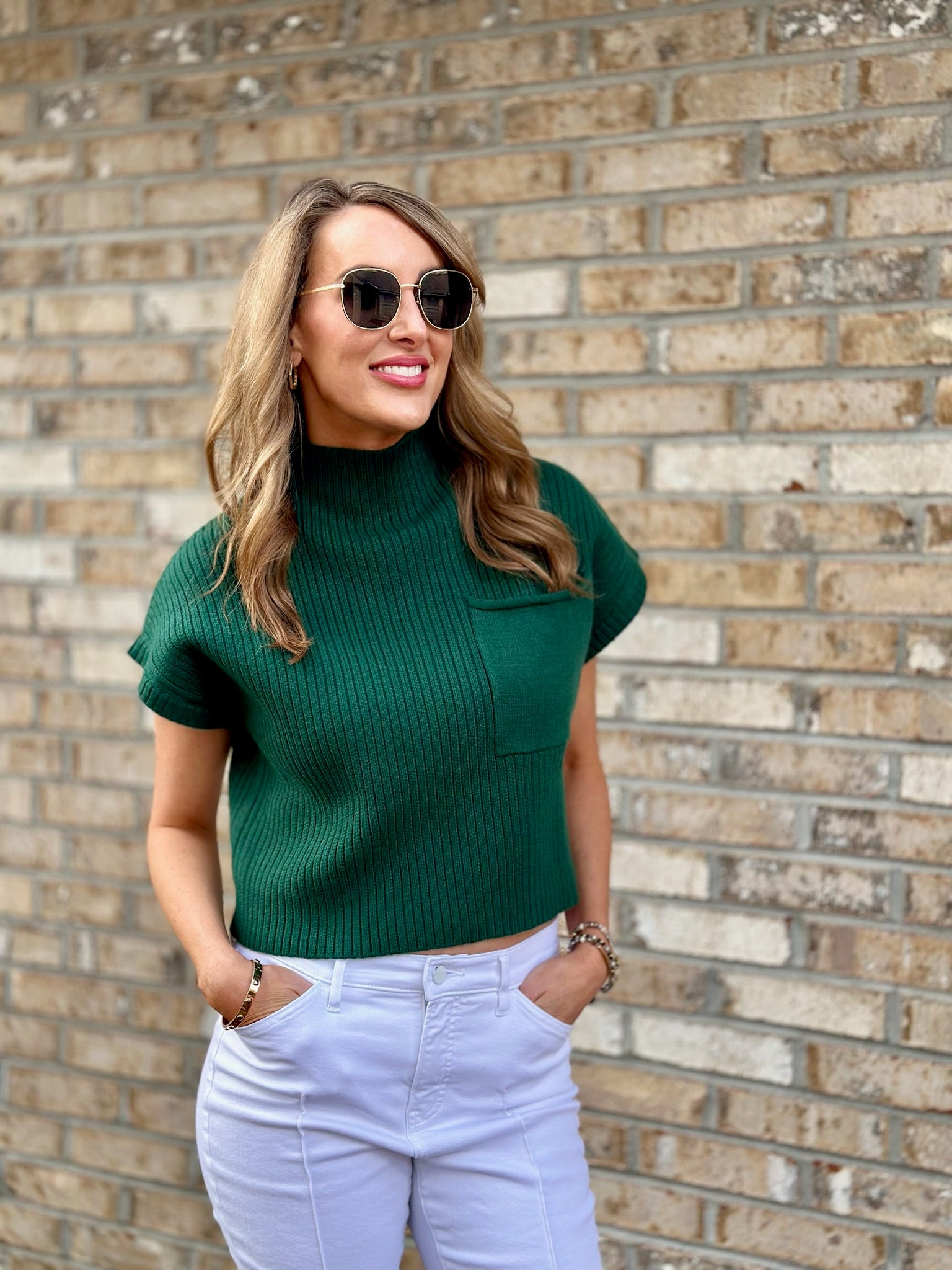 Becca Basic in Green - Top - Short Sleeve - Surprise Lily