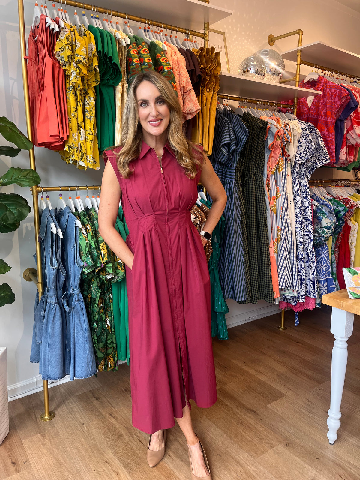 Shop Winter Collection | Maroon Midi Dress for Fall | Surprise Lily Boutique Louisville KY