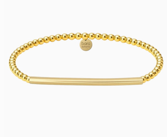  ​14k gold filled beaded bracelet, waterproof and hypoallergenic, stackable jewelry for women