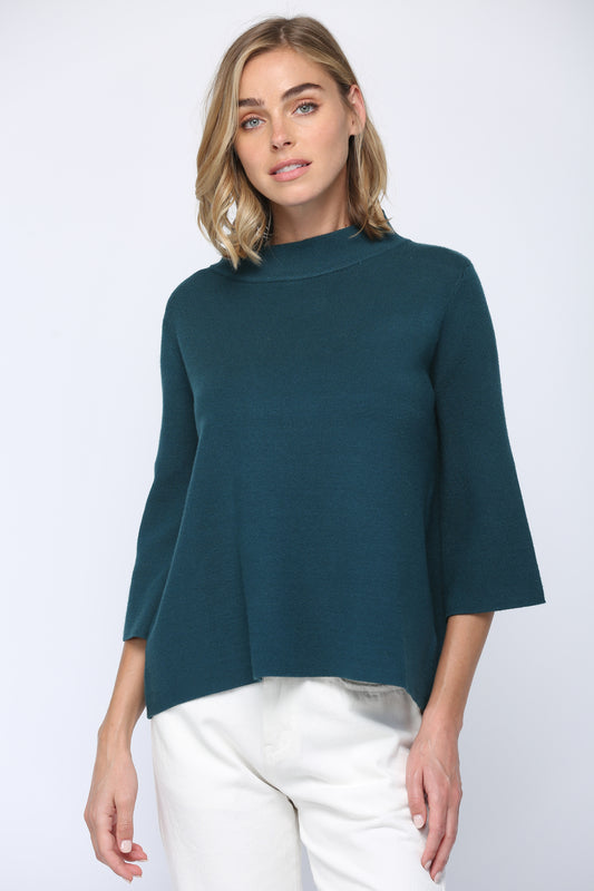 Monica Mock Neck Sweater in Kingfisher