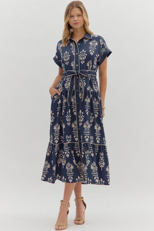 Evie Dress in Navy