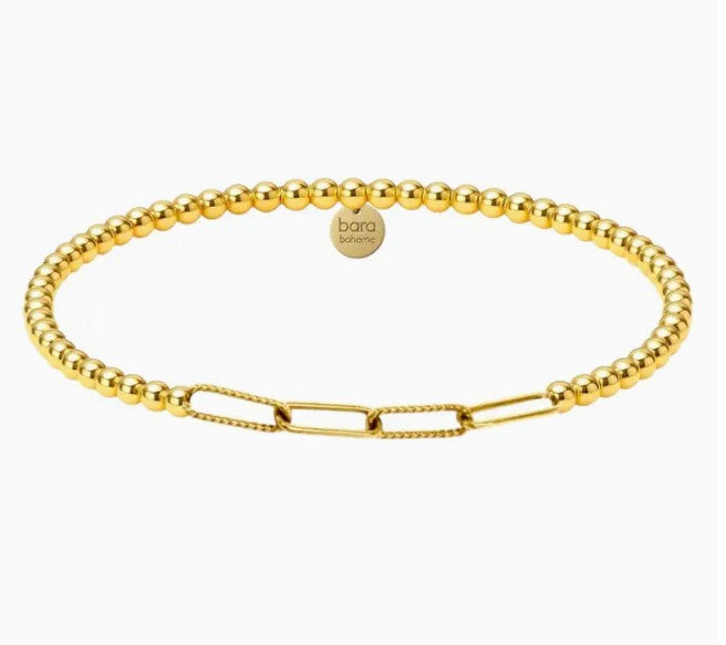  ​14k gold filled beaded bracelet, waterproof and hypoallergenic, stackable jewelry for women