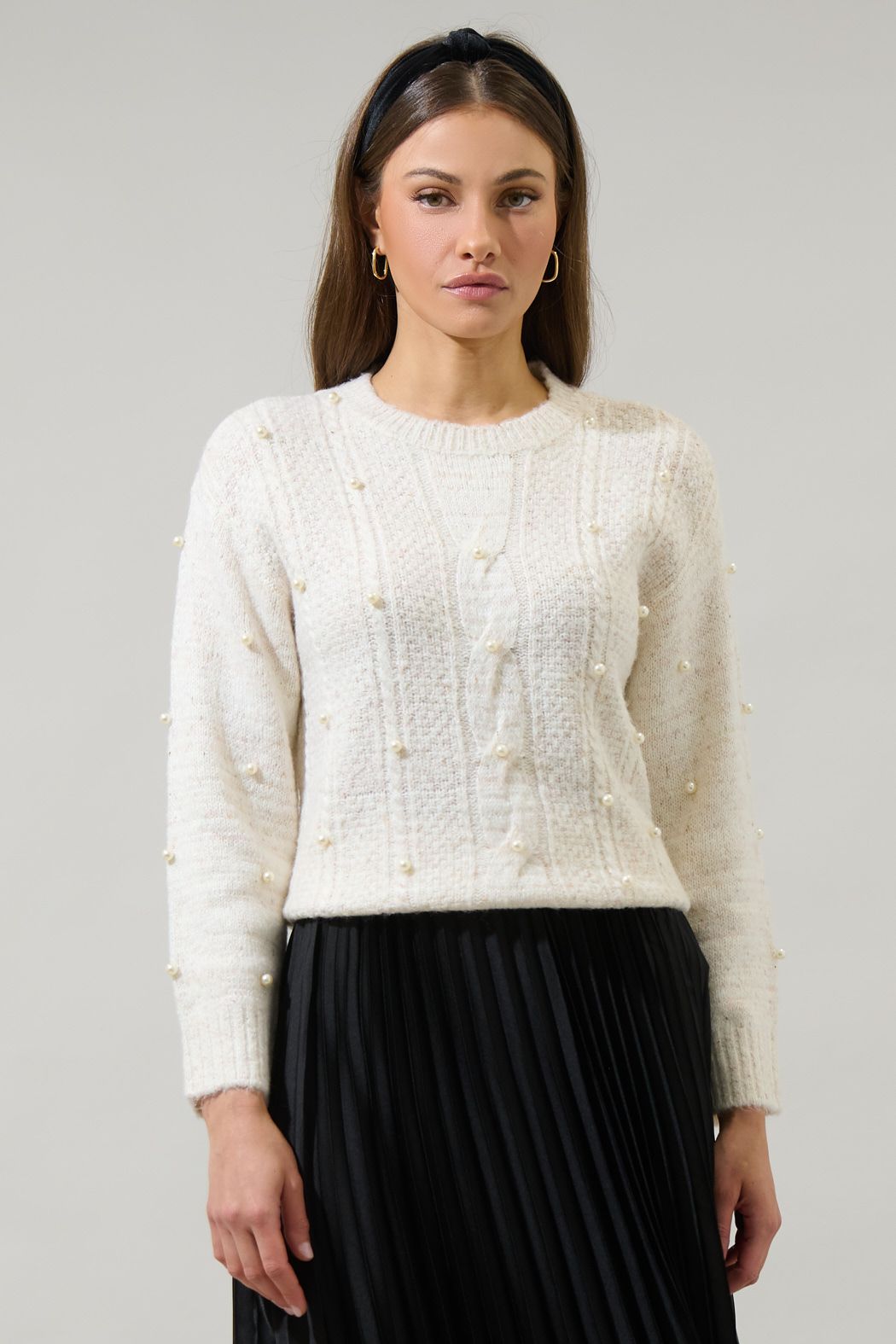 Pearl Dropped Shoulder Sweater