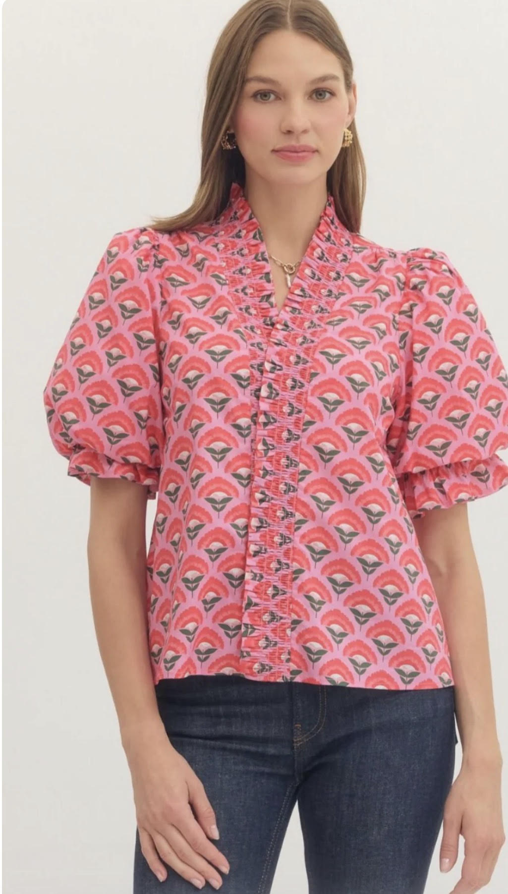 Pink Petals Ruffle Top