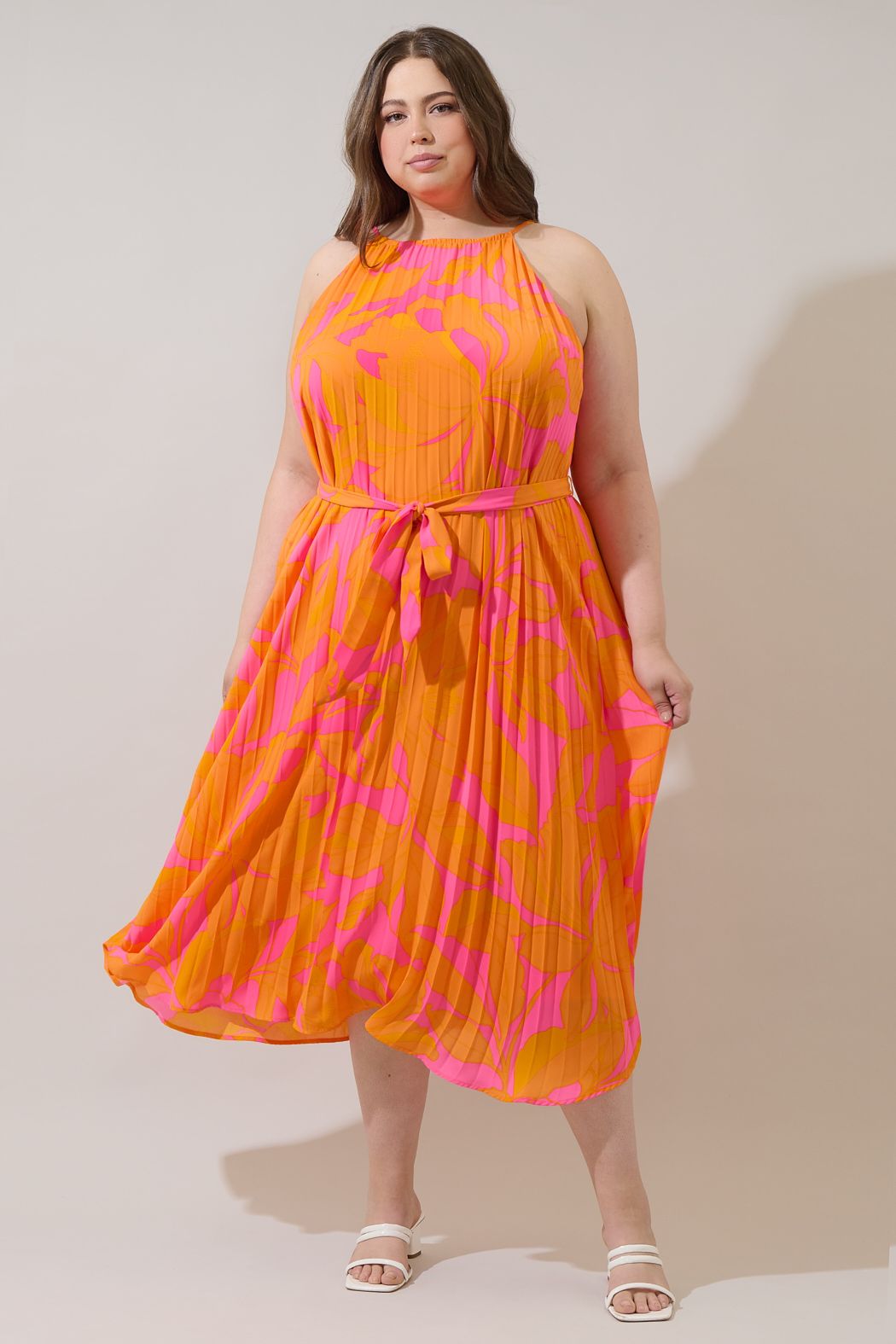 Maly Pleated Midi Dress Curve