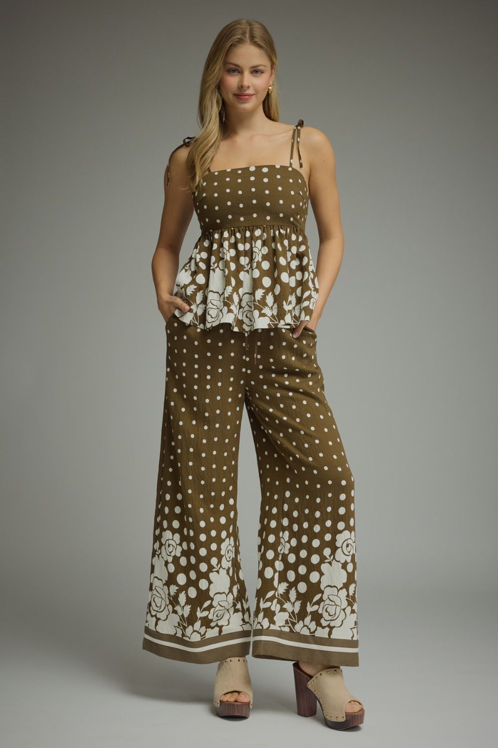 Olive Charm Polka Dot Pants