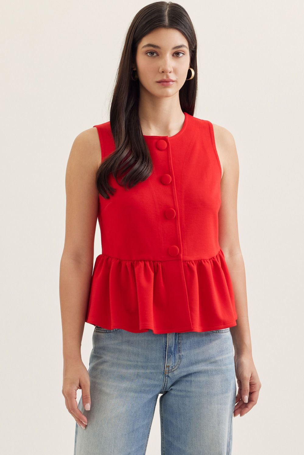 True Red Peplum Top - Made in Kentucky