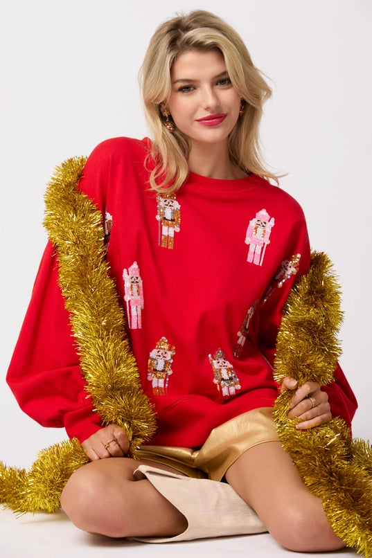 Holiday Nutcracker Oversized Sweatshirt