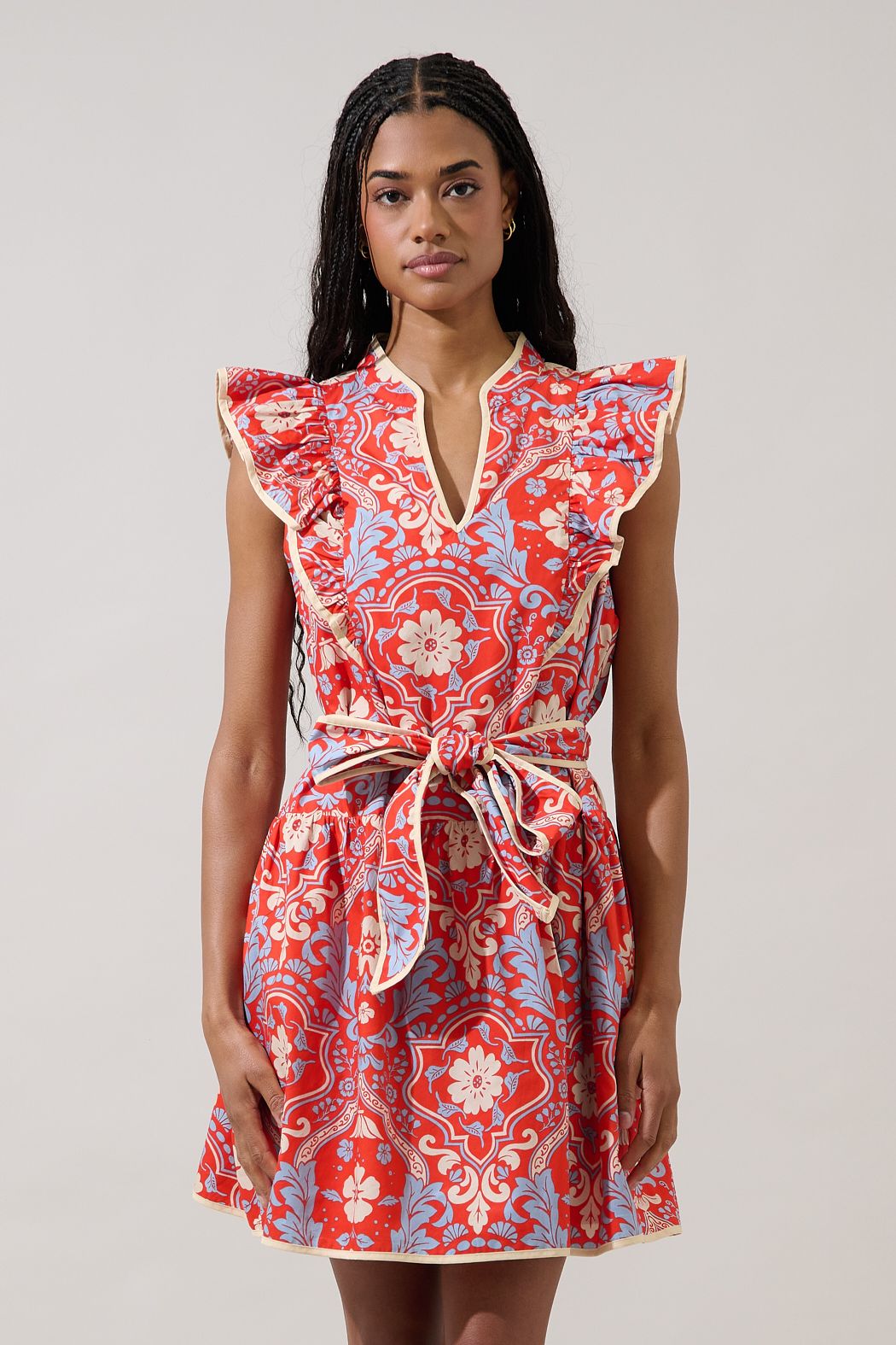 Kailin Ruffle Mini Dress Floral