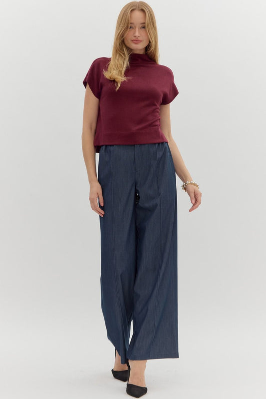 Ruby Mock Neck in Scarlet