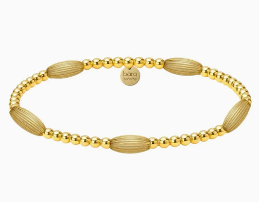  ​14k gold filled beaded bracelet, waterproof and hypoallergenic, stackable jewelry for women