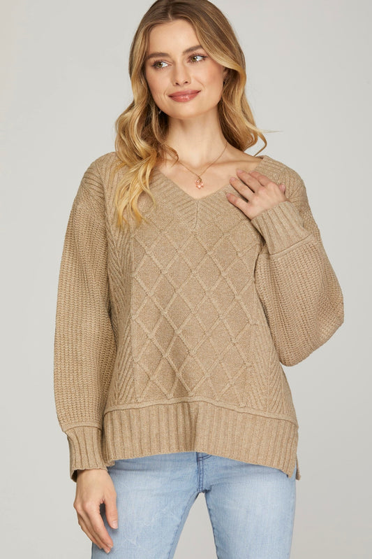 Cozy Camel Knit Sweater