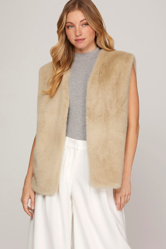 Faux Fur Oversized Vest - Top - Vest - Surprise Lily