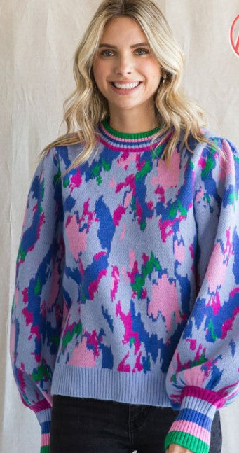 Abstract Sweater in Blue