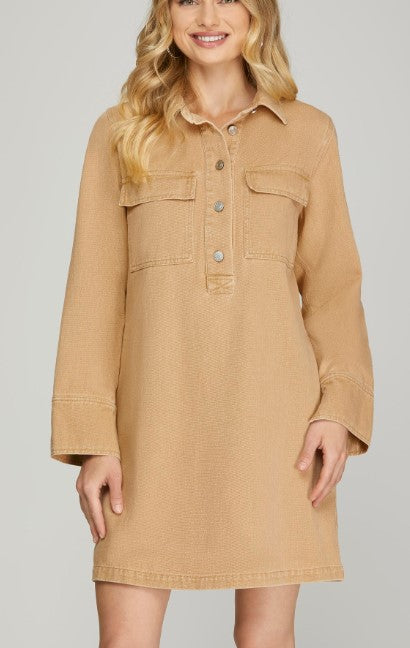 Sandy Shirt Dress - Dress - Midi - Surprise Lily