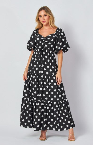 Black and White Polka Dot Maxi Dress - Dress - Maxi - Surprise Lily