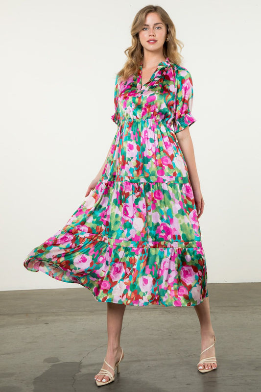 Michelle Multi Color Tiered Dress