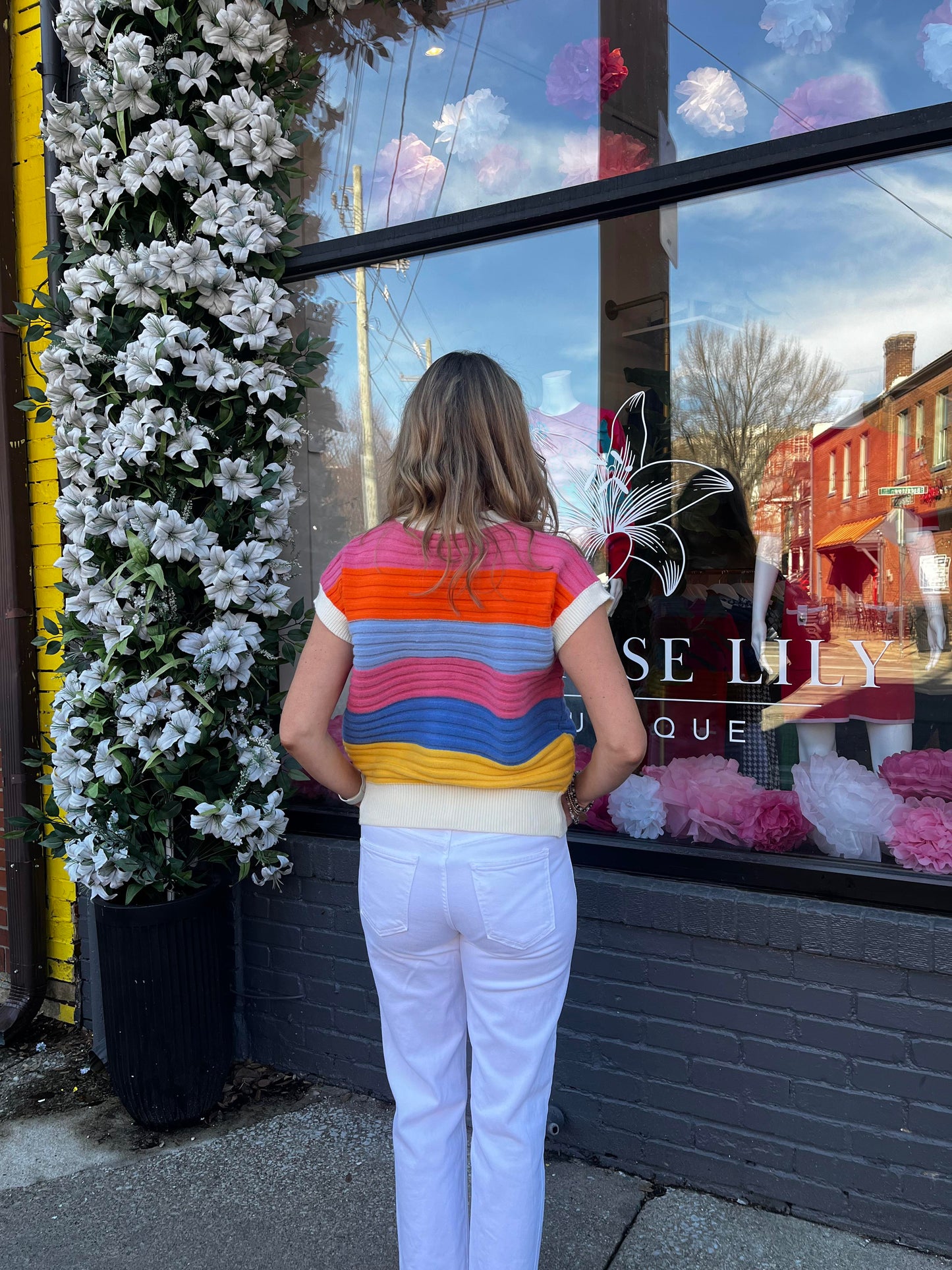 Sunset Stripes Knit Sweater Top