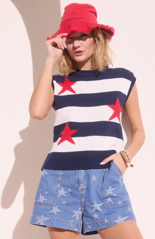 Stars and Stripes Knit Sweater