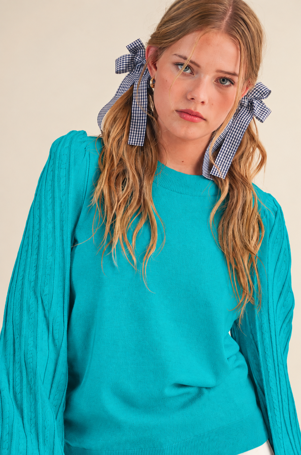 Long Sleeve Sweater in Peacock 