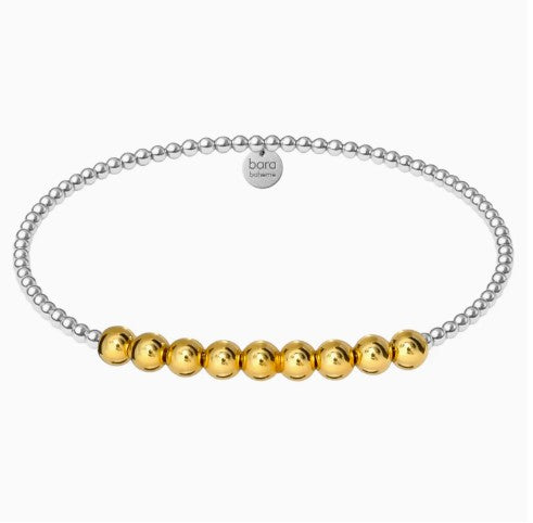 14k gold filled beaded bracelet, waterproof and hypoallergenic, stackable jewelry for women