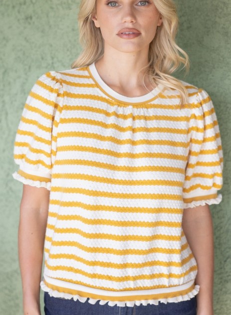 Sunshine Striped Puff Sleeve Blouse