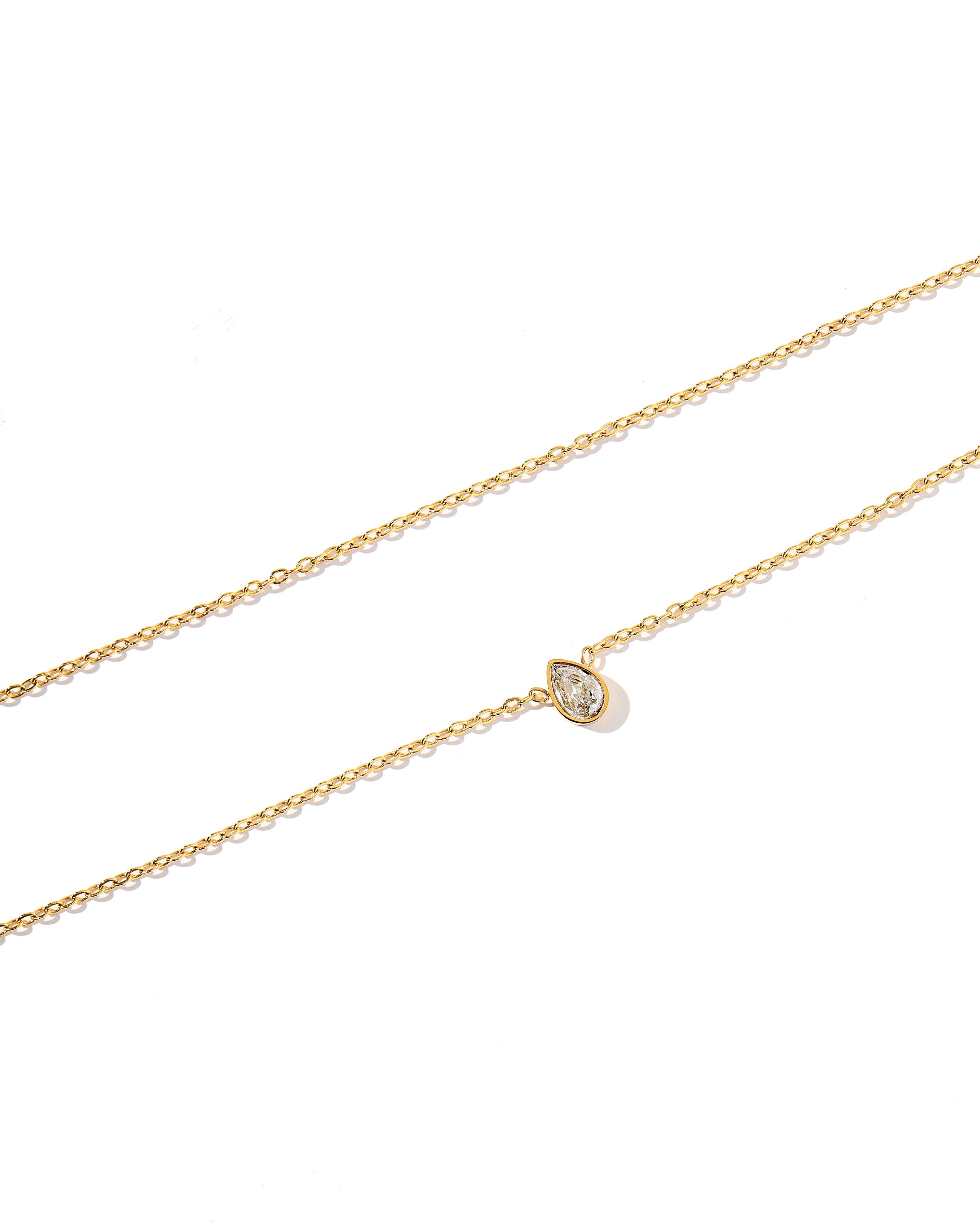 Necklace - Paloma Pear Drop Gold - Surprise Lily