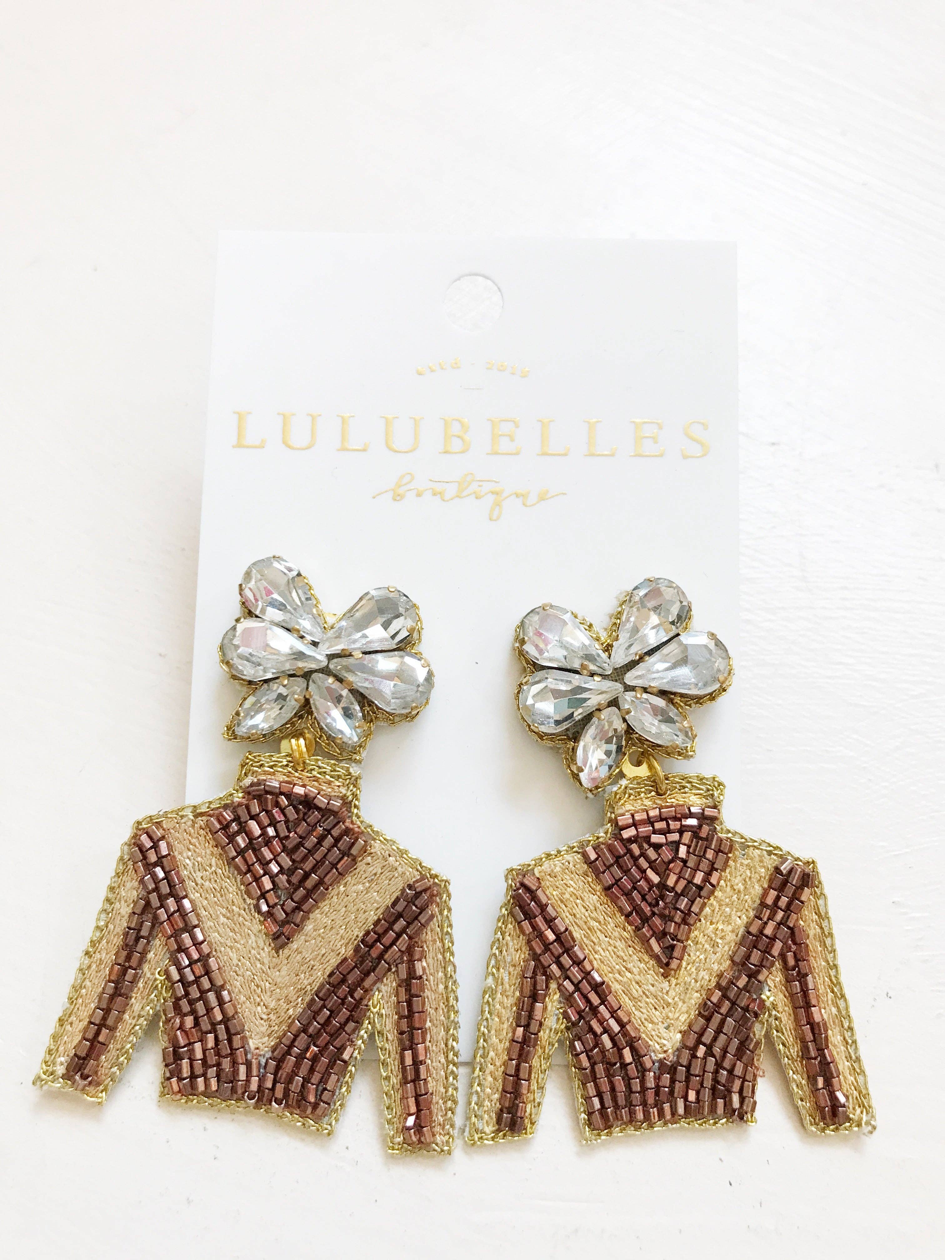 Derby Jockey Silks Earrings Victory Stripe