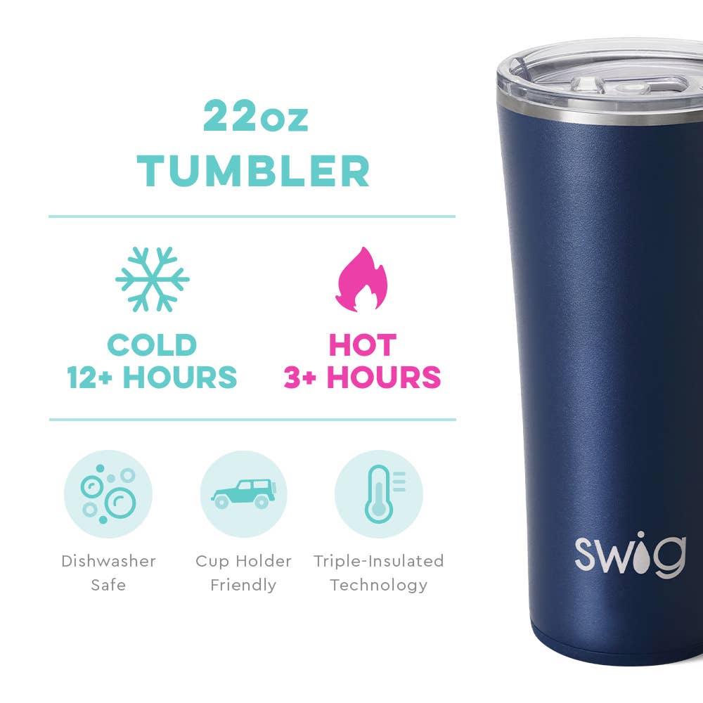 Swig Navy Tumbler (22oz) - Drinkware - Surprise Lily