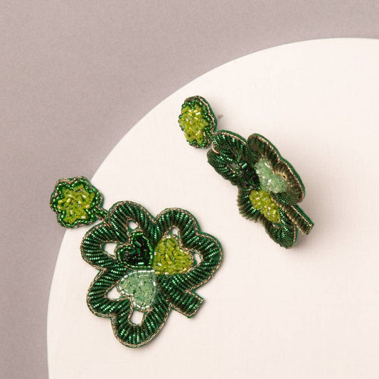 St. Patricks Shamrock Post Earrings