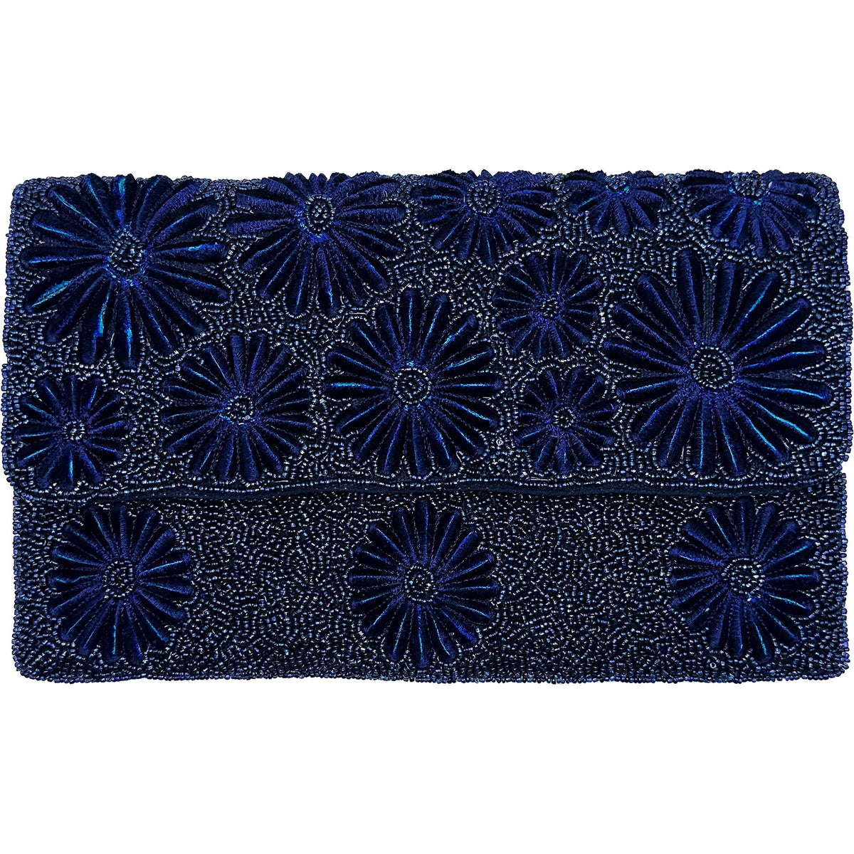 CLASSY FLORAL EMBROIDERED BEADED CLUTCH - Surprise Lily