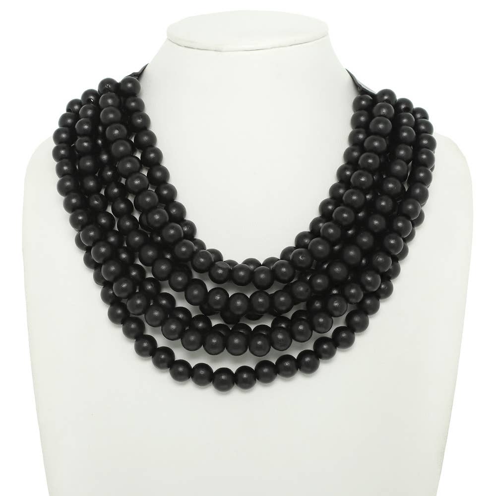 Chunky Beaded Layered Magnetic Necklace