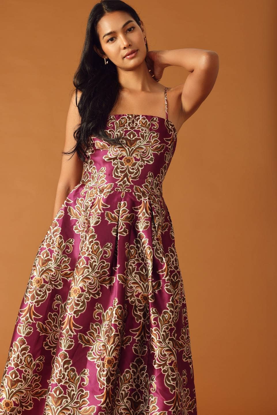 Maroon Floral Dress