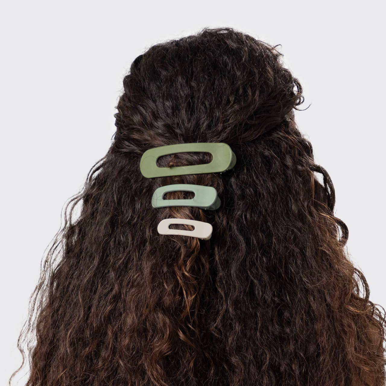 Kitsch Recycled Plastic Matte Flat Lay Claw Clip 3pc - Eucalyptus