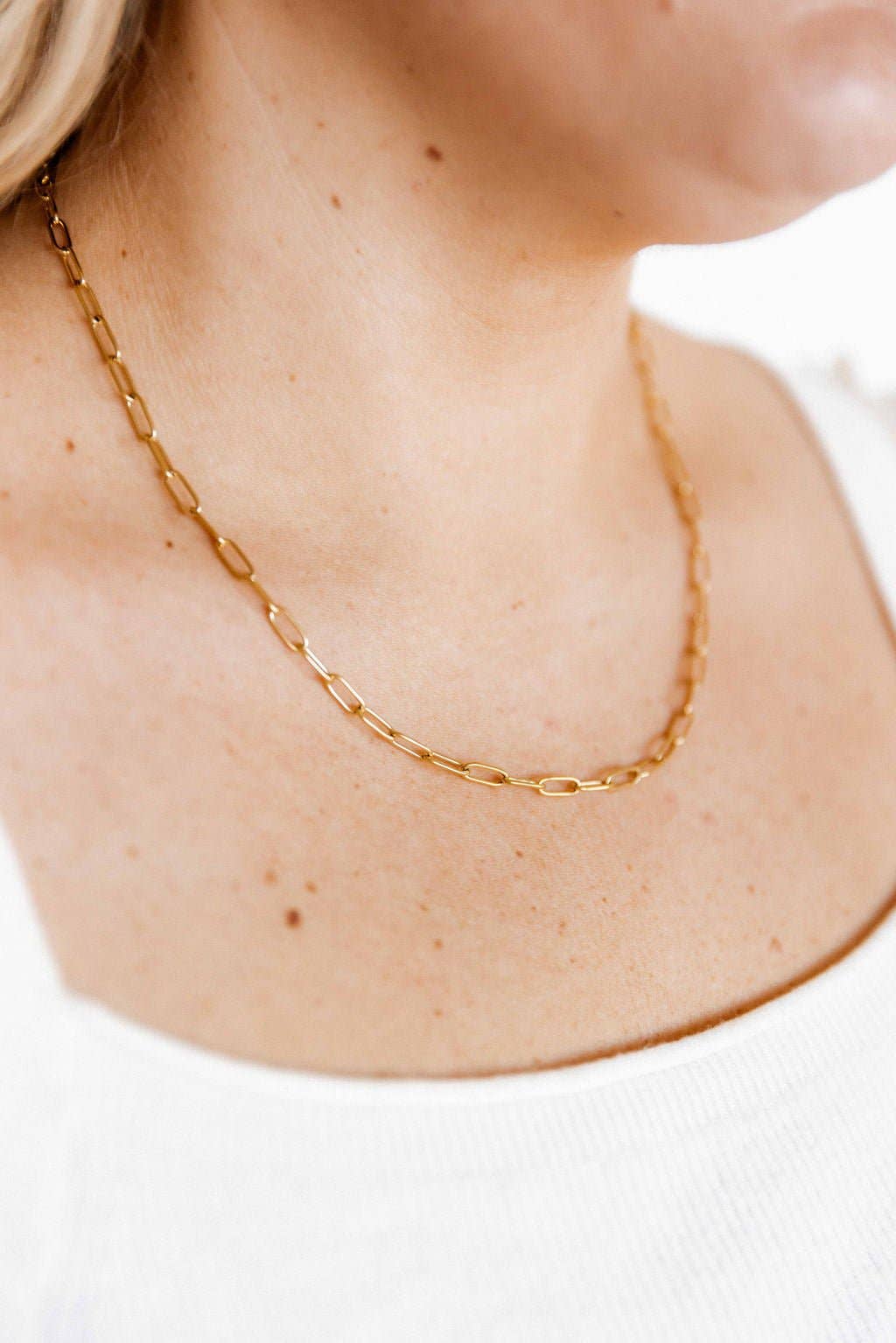 Necklace - Palmer Paperclip Gold - Surprise Lily