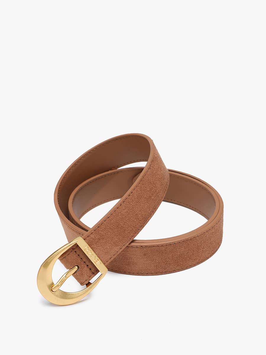 Faux Suede Belt with Buckle