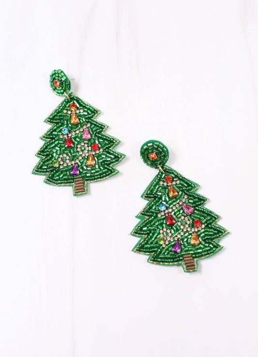 December Days Christmas Tree Earring GREEN - Earrings - Surprise Lily