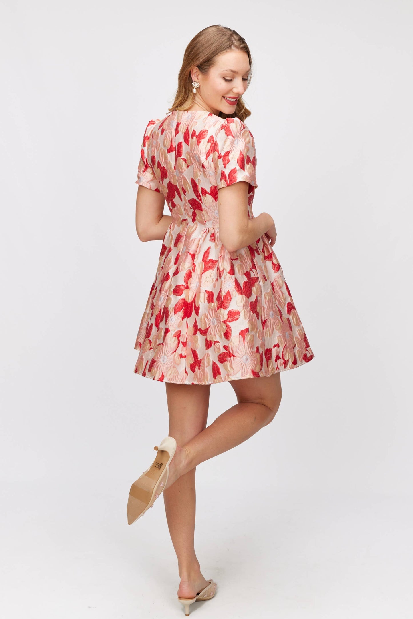 Floral Jacquard Mini Dress